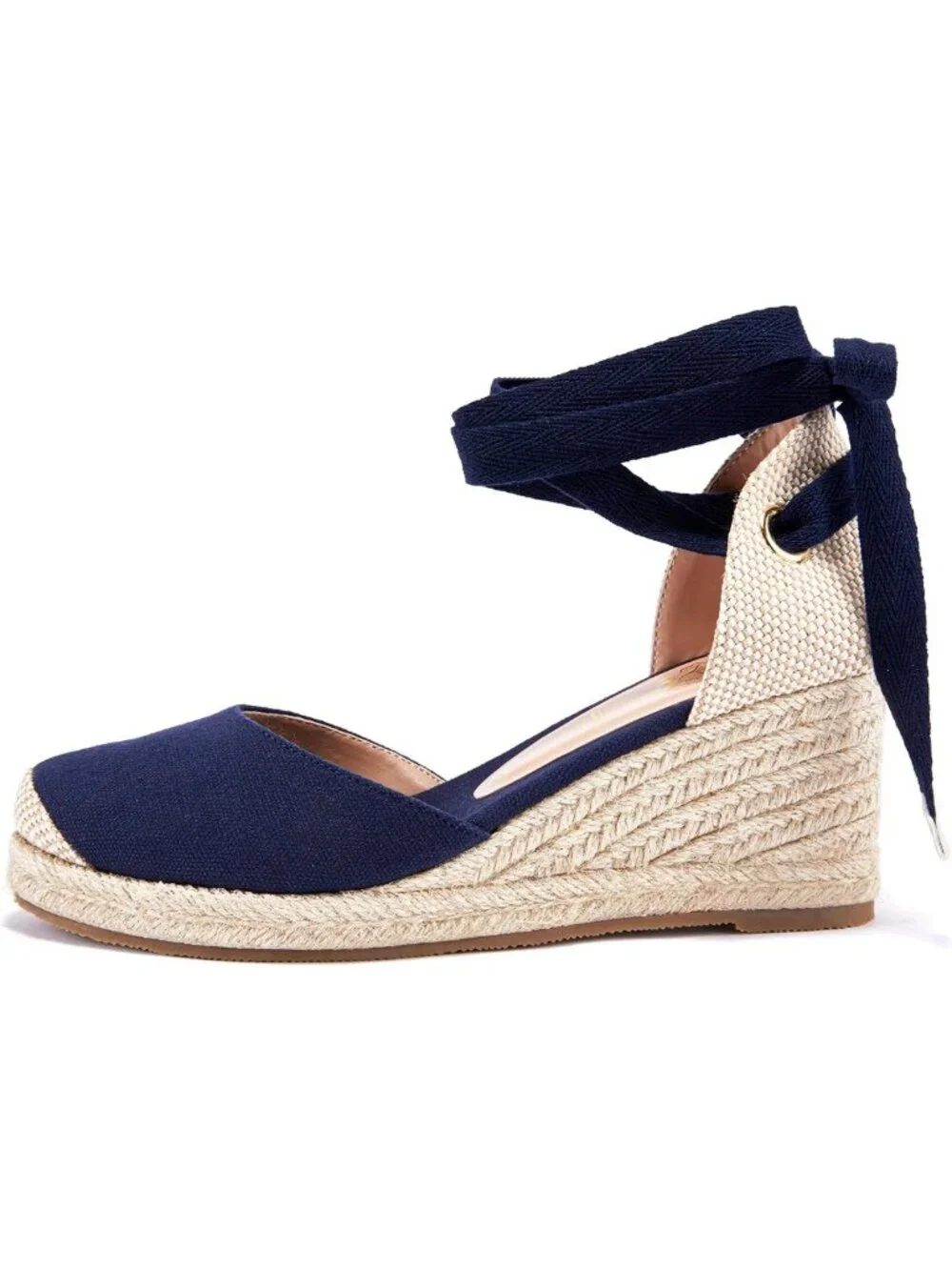 Stylish Women's Platform Espadrille Wedge Sandals - Lace-Up Closed Toe Summer